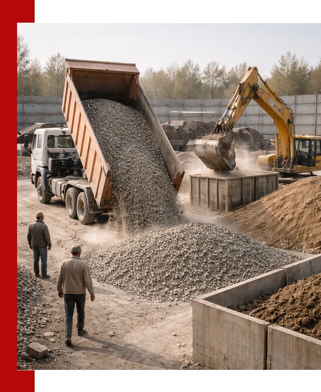 Доставка нерудных материалов с погрузкой и разгрузкой в Каменске-Уральском