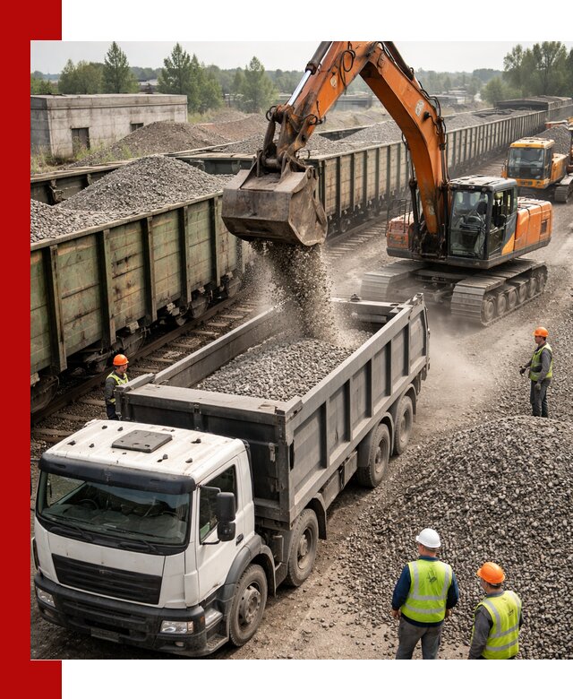 Железнодорожный щебень фракция 25–60 для поставок в Каменске-Уральском