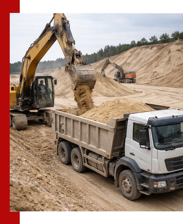 Доставка карьерного песка с самосвалами и разгрузкой в Каменске-Уральском