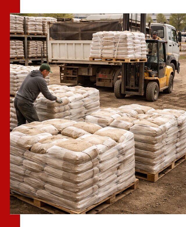 Карьерный песок в мешках с доставкой в Каменске-Уральском