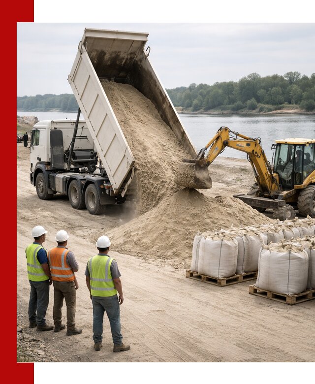 Доставка речного песка в Каменске-Уральском самосвалами и погрузкой