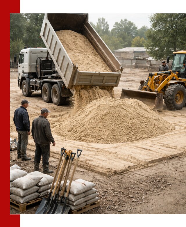 Доставка мытого песка в Каменске-Уральском с самосвалами по выгодной цене