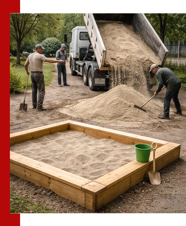 Песок для песочницы с доставкой в Каменске-Уральском недорого и чистый