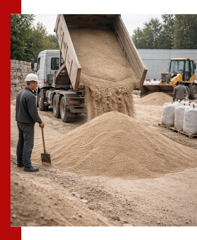 Кварцевый песок фракция 0–3 мм с доставкой в Каменске-Уральском