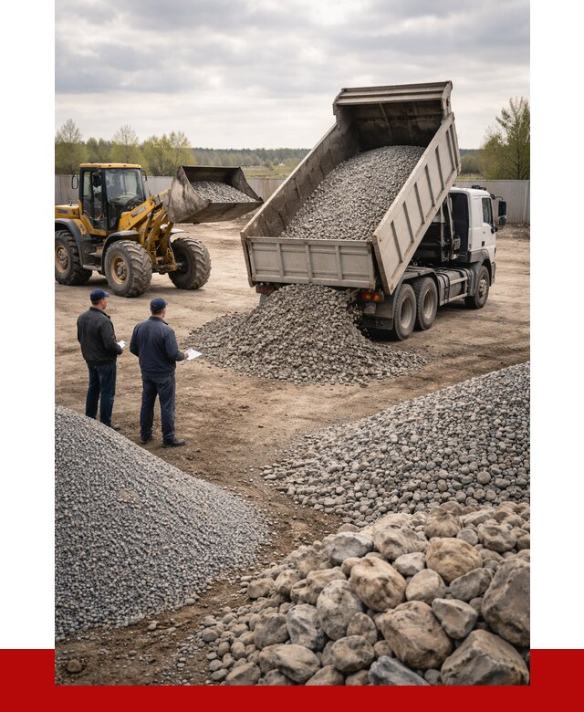 Гравий и камень с доставкой в Каменске-Уральском от 4468 р. - ПРОНЕРУДКмн