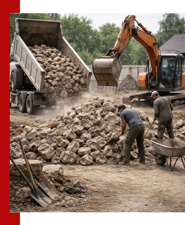 Доставка и разгрузка бутового камня в Каменске-Уральском