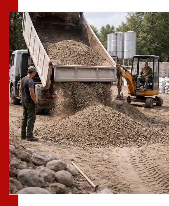 Доставка ПГС С3 в Каменске-Уральском самосвалами и миксерами