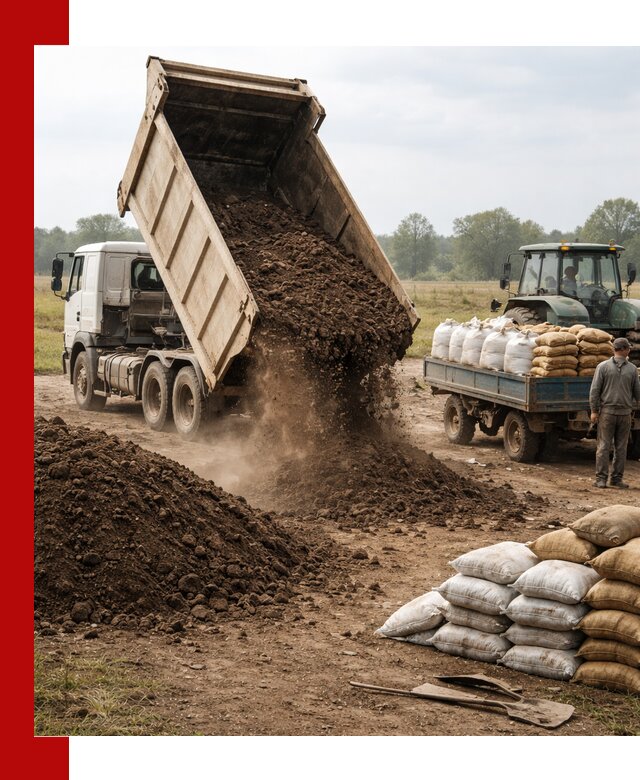 Доставка грунта и удобрений оптом в Каменске-Уральском для сельхоз и строительства