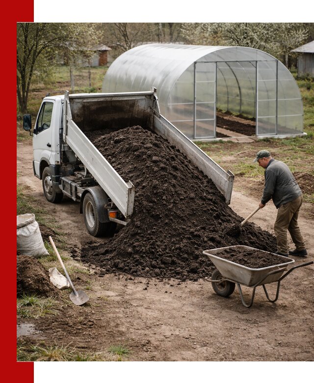 Чернозем для теплицы с доставкой в Каменске-Уральском