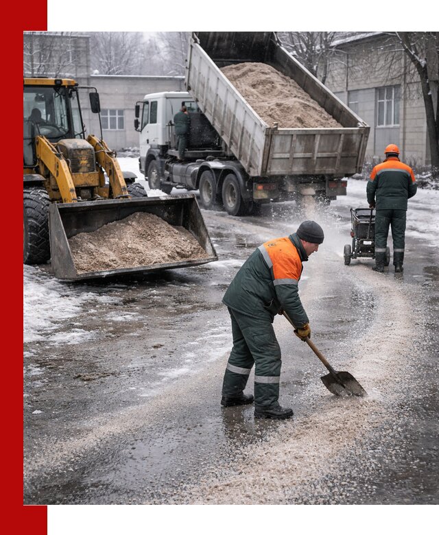Реагент против гололеда с доставкой и нанесением в Каменске-Уральском