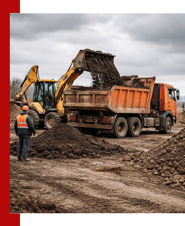 Вывоз грунта и строительного мусора в Каменске-Уральском грузовыми самосвалами